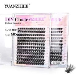 12lines YUANZHIJIE Individual False Eyelashes Kit Segmented Lashes Eyelash Thick Lash Reusable Artificial Natural Soft Supplies