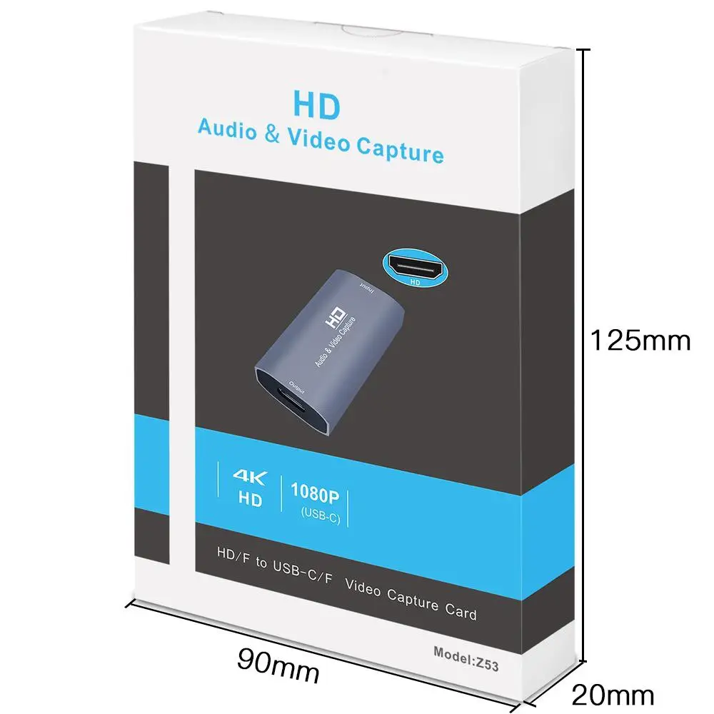 Tarjeta de adquisición de Video Streaming Usb 3,0, salida compatible con HDMI para Switch Game Capture Card, aleación de aluminio 60fps