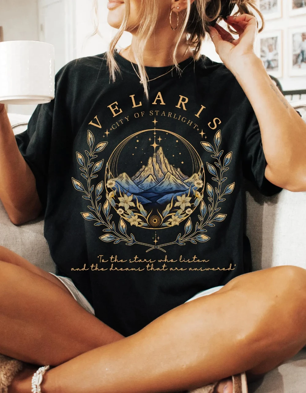 Comfort Colors Velaris City of Starlight Shirt - Acotar Night Court Tee Clothing Graphic Short Sleeve Shirt Men Women All-Season