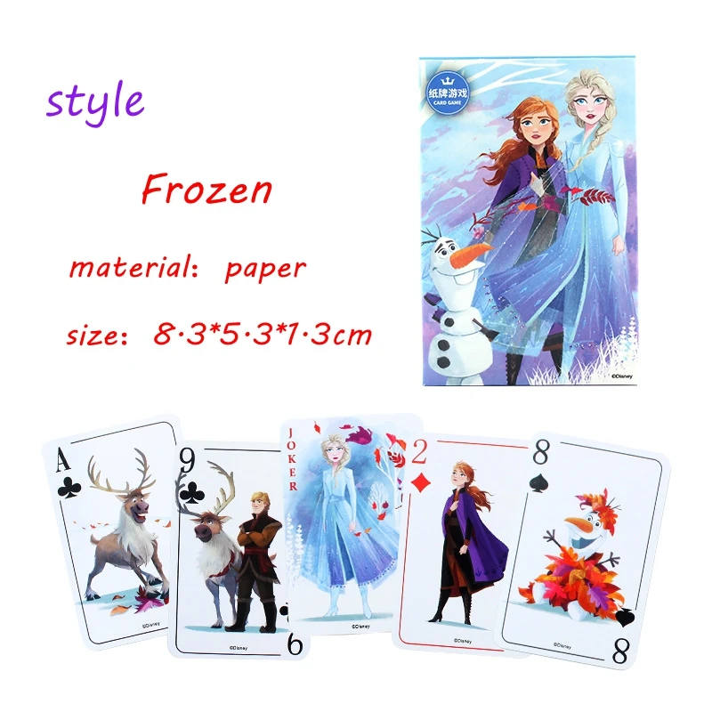 Disney Series Mickey Minnie Frozen Ana Elsa Avenger Hulk Iron Man Spiderman Paper Playing Cards Casual Tabletop Games Card Game