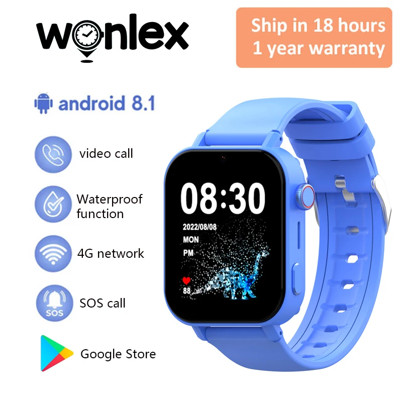 Wonlex KT36 Smartwatch Kids Google Store APP Download GPS WiFi Tracker Video Call SOS Alert Drink Reminder Smart Watch Children