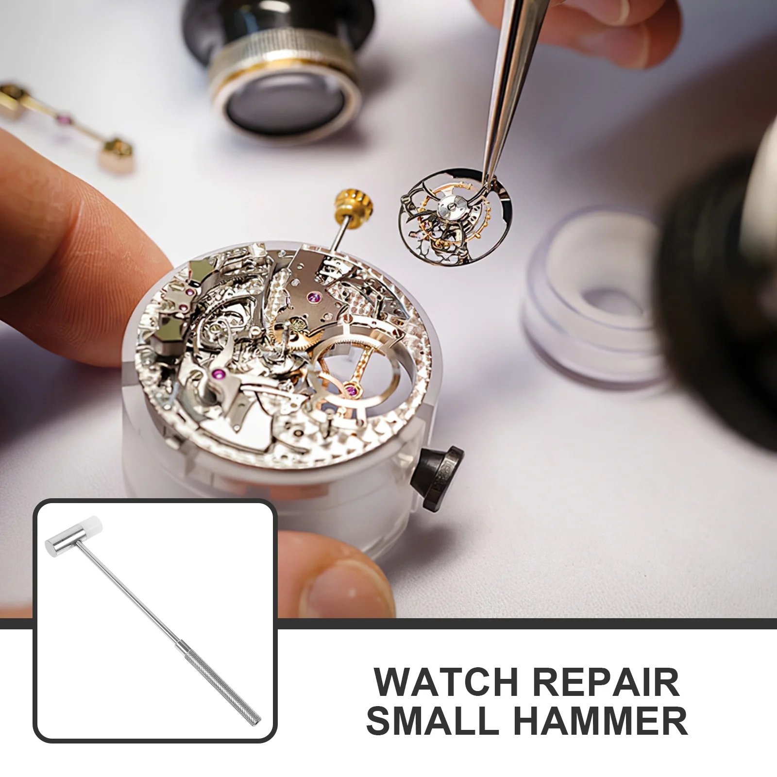 

4Pcs Watch Mallet Small Hammers Multifunctional Mini Hammer for Jewelry Repair Home Hardware Work Portable Compact Design