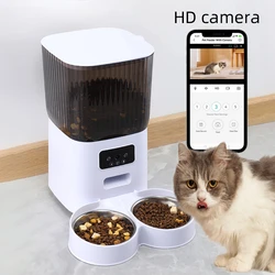 5L Pet Feeder with Camera Automatic Cat Feeder Smart Dog Food Dispenser WiFi Timing Quantitative Stainless Steel Feeding Bowl