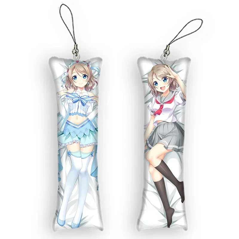 

Fashion4x12cmLoveLive!Sunshine!! Watanabe You Dakimakura Keychain Mini Anime Full Body Key Chain Phone Pendant Cosplay Anime Key