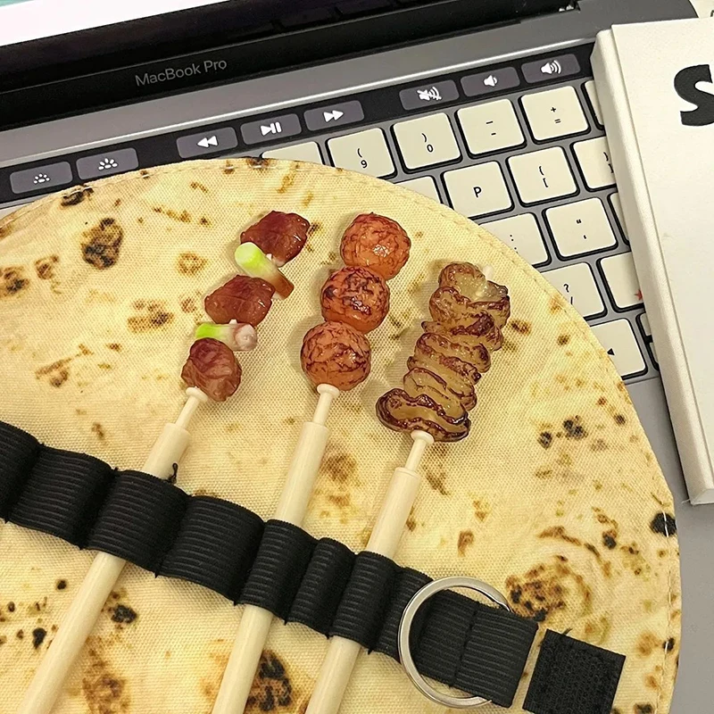 الإبداعية مضحك فطيرة شكل متعدد الوظائف حقيبة التخزين محاكاة الغذاء قلم حبر جاف القرطاسية تخزين أكياس اللوازم المدرسية