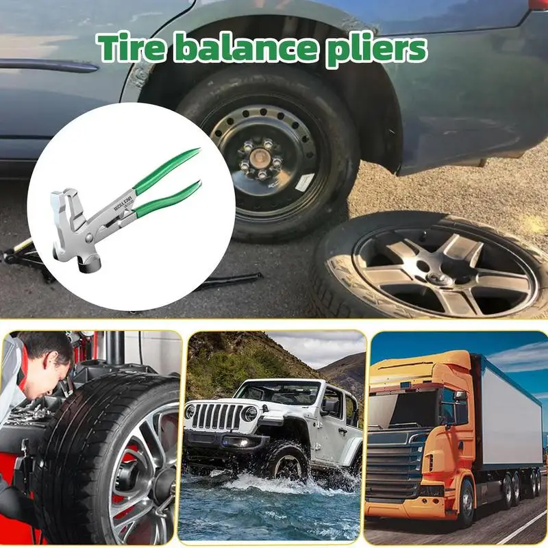 Tire Weight Removal Tool Carbon Steel Wheel Weight Slide Hammer Non-slip Handle Auto Tire Balancing Plier For Trucks Maintenance