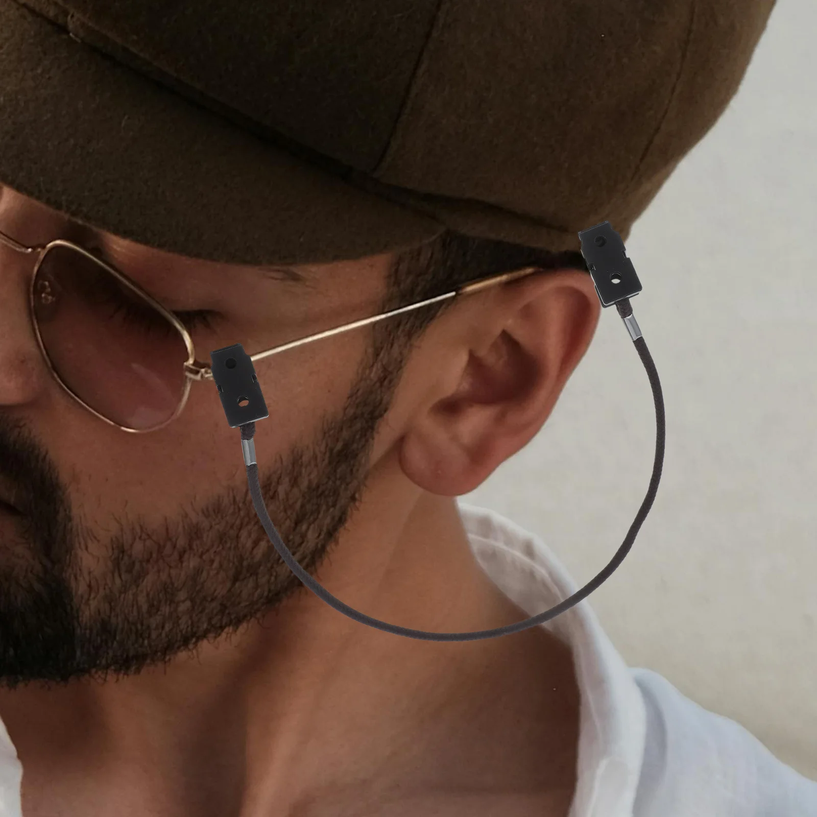 2 шт., ремешок для очков, зажим для шляпы, коричневый ветрозащитный держатель для очков, анти-потерянный ремешок на подбородок, надежная посадка для путешествий, рыбалки, солнцезащитные очки