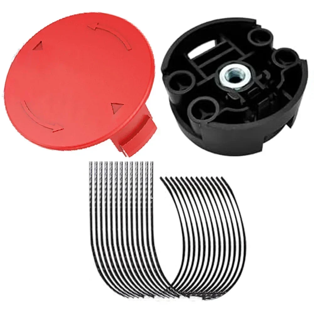 Perfect Fit Trimmer Line Red Cap Cover and Black Cutting Head Set for Bosch AFS 2337 F016800431 F016F04841 F016F04839