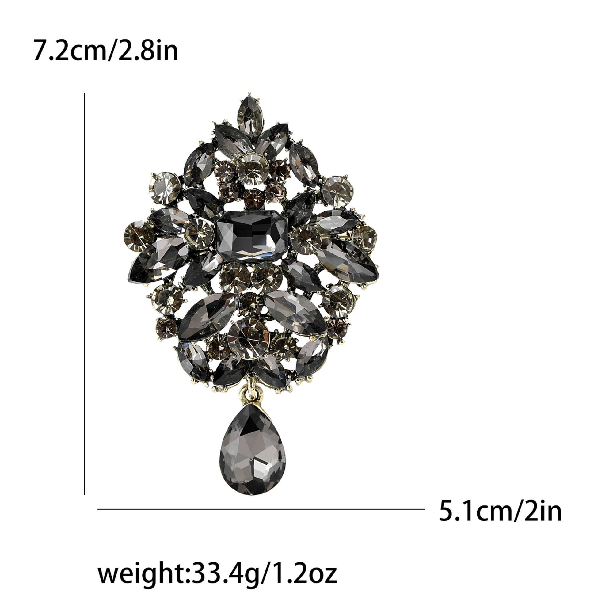 Rhinestone Flower Brooches for Women Unisex Trendy Multicoloured Crystal Glasses Pins Office Party Friend Gifts Accessories