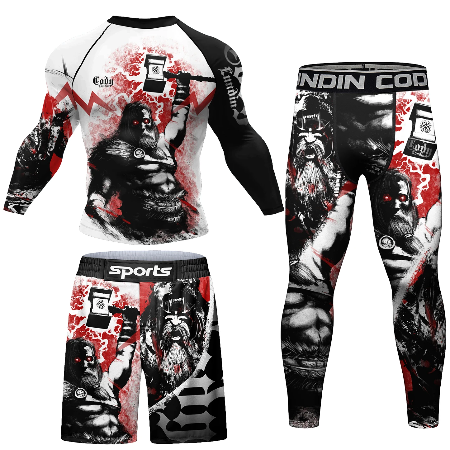 New Surf Sports Rashguard Set Printed Compression Shirt Long Sleeve Shorts Mma Custom Logo Polyester Sublimation Rash Guard Suit