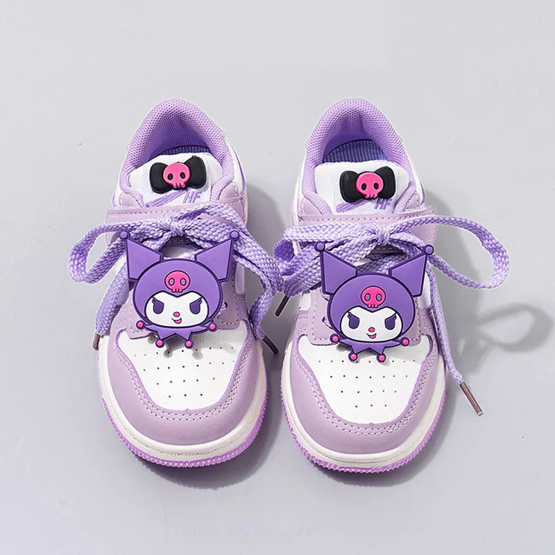 Sanrio Kuromi Children\'s Casual Shoes Girls Cute Cartoon Comfortable Board Shoes Breathable Non Slip Running Shoes Sneakers