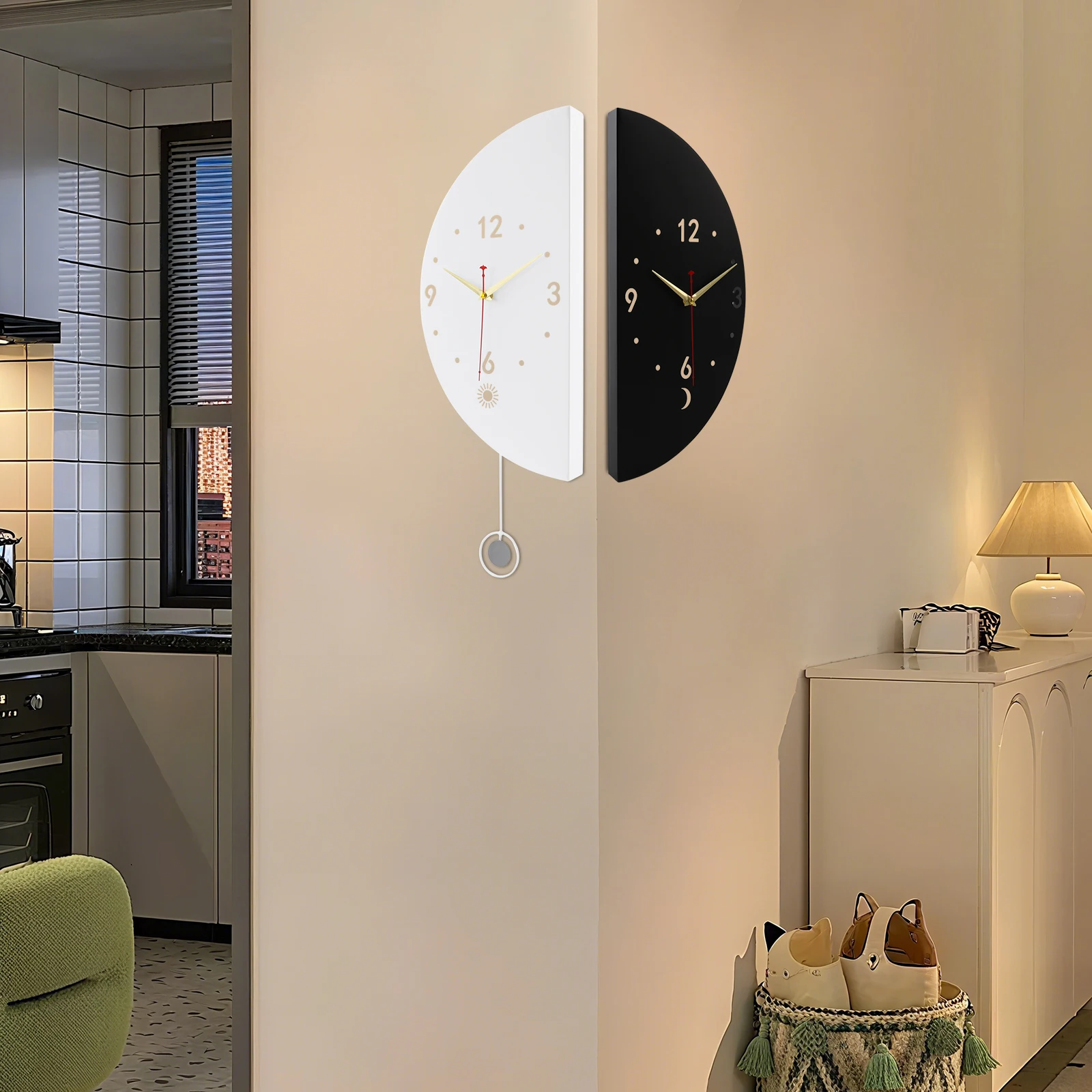 

Wall Clock Decoration Double-sided Corner Wall Clock Modern Wall Clock for Living Rooms, Bedrooms