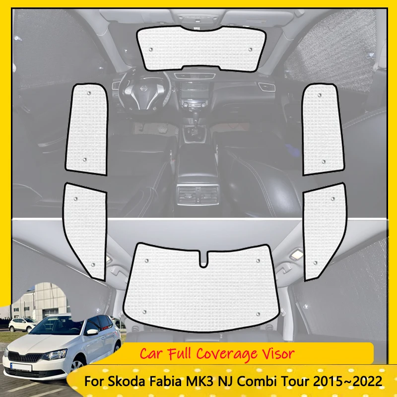 For Skoda Fabia MK3 NJ Combi Tour 2015~2022 2016 Car Anti-UV Windshield Cover Reflective Visors Full Coverage Sunshades Auto