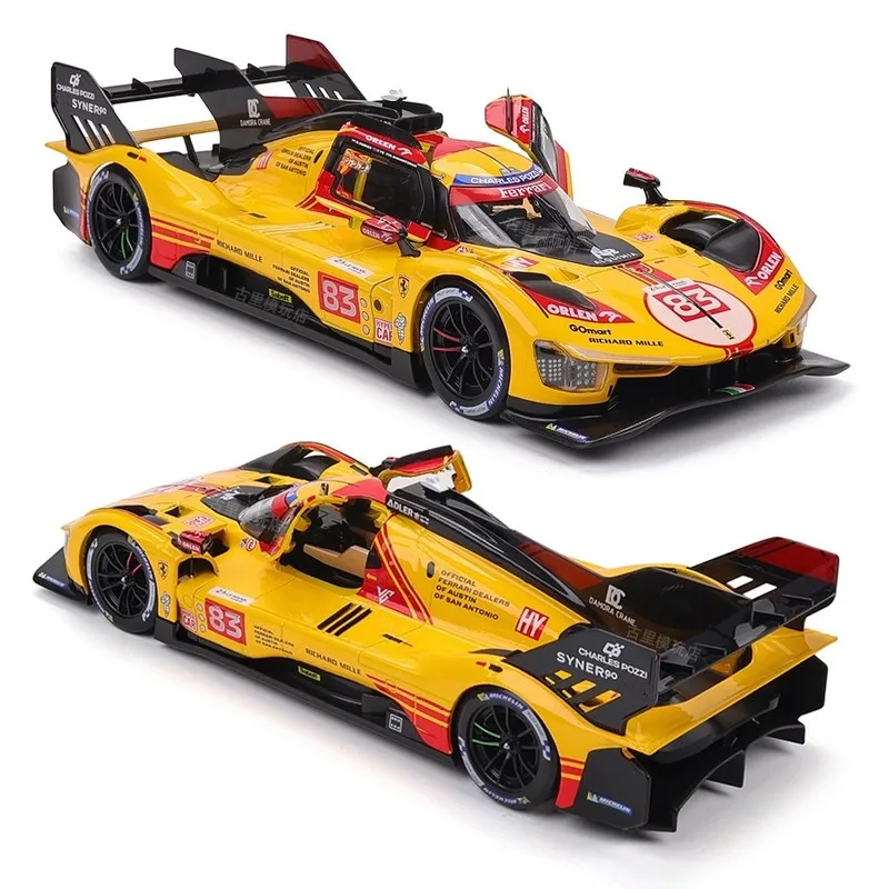 جديد في المخزون Bburago 1:43 2024 499p # 50 # 83 24h لو مان صندوق أكريليك سيارة سبيكة مصغرة دييكاست 499p الحلي ألعاب مخصصة للأطفال #4