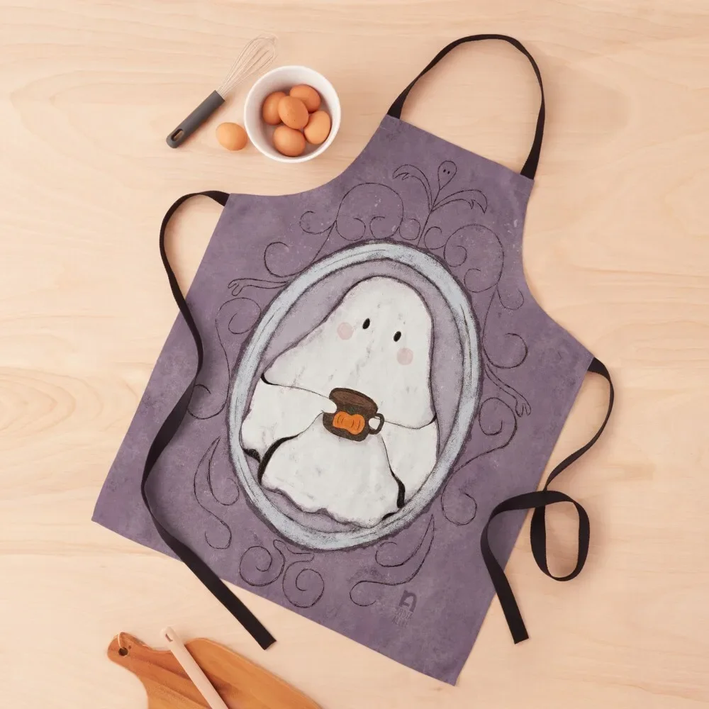 

Pumpkin Spice Ghost Apron For Kitchen Women Utensils For Kitchen Apron