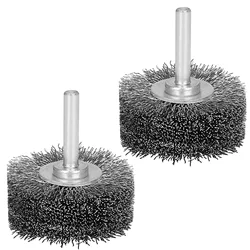 2 Inch Wire Brush Wheel 50mm Stainless Steel High Hardness Rotary Tool Accessory for Rust Removal Edge Grinding Deburring Polish