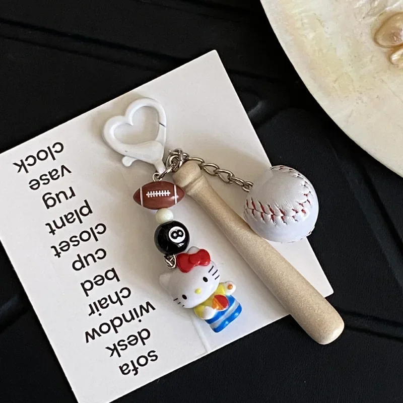 Nuovo Kawaii Hello Kitty Serie Sportiva Amore Portachiavi Cartoon Baseball Tennis Badminton Ciondolo Creativo Zaino Decorazione Regali