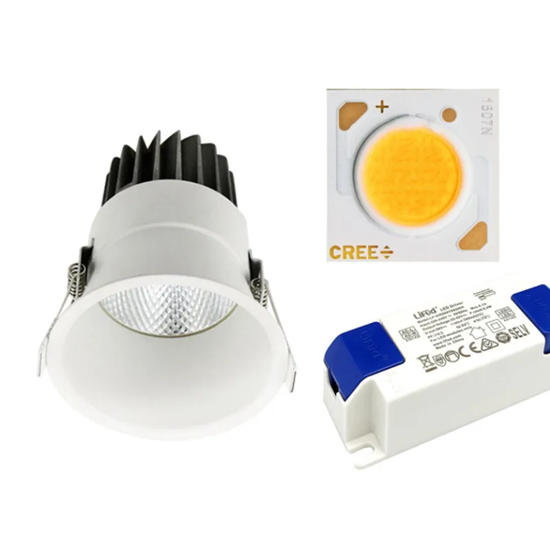 O diodo emissor de luz novo encaixou o copo alto downlight conduziu a luz do ponto 90v-265v pode ser escurecido downlight céu lanterna shopping loja