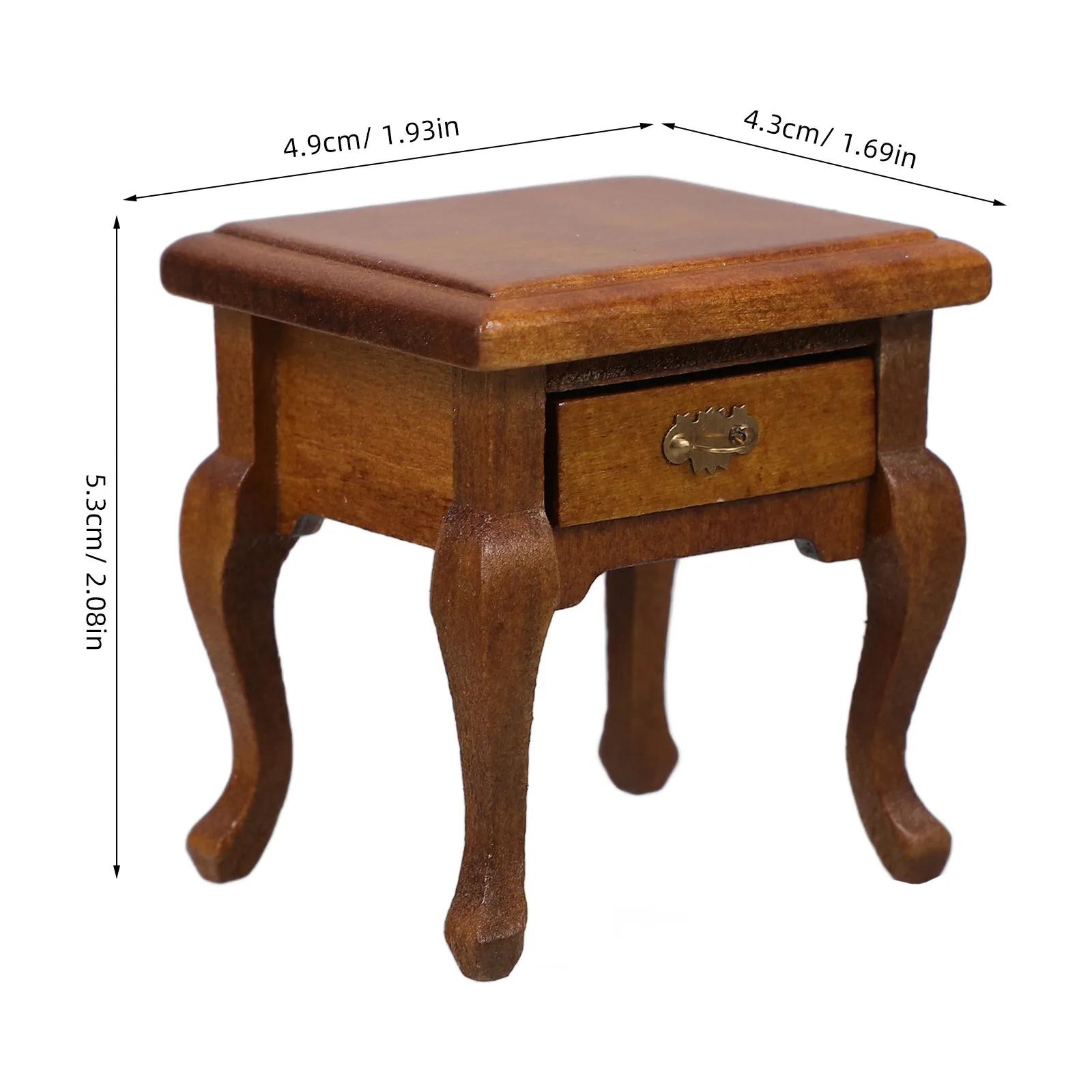 منضدة خشبية بمقياس 1:12، منضدة ذات درج قابل للإزالة، ملحقات أثاث بيت الدمى لغرفة المعيشة وغرفة النوم #5