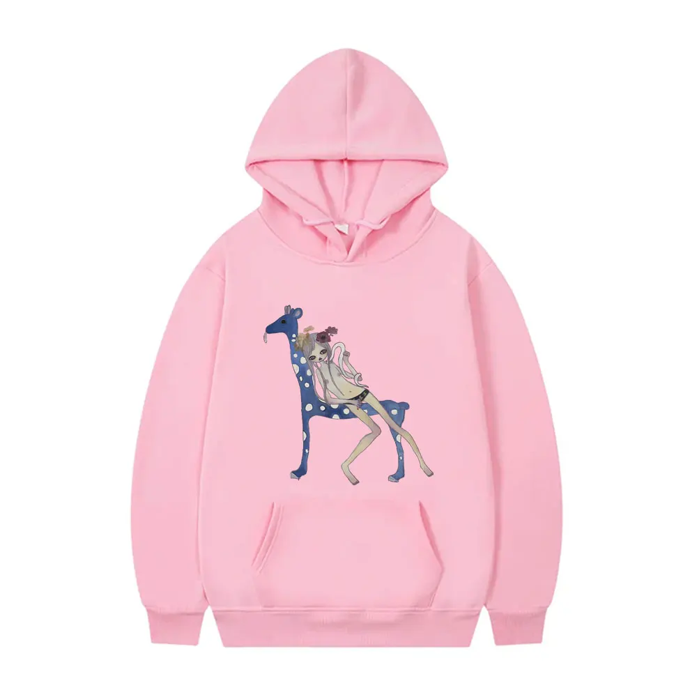 Yoshitomo Nara Aya Takano Cute Girl Giraffe and Snake Print Hoodie Men Women's Oversized Sweatshirt Male Funny Cartoon Hoodies