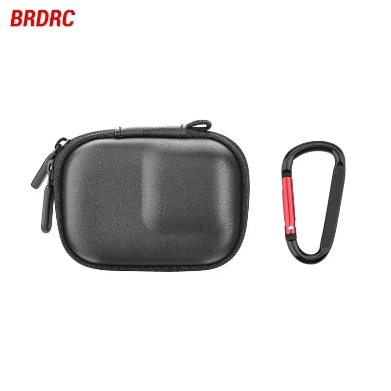 BRDRC Mini Storage Bag For DJI Action 5 Pro/4/3/Gopro13/12/11/10 PU Hard Shell Plush Lining Anti Scrath Dustproof Case Accessosy