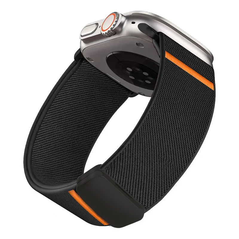 Nylon Loop Strap For Apple Watch Ultra 3/2/1 49mm 11 10 46mm 42mm Magnetic Bracelet iWatch 9 8 7 6 5 4 SE 45mm 44mm 41/40mm Band