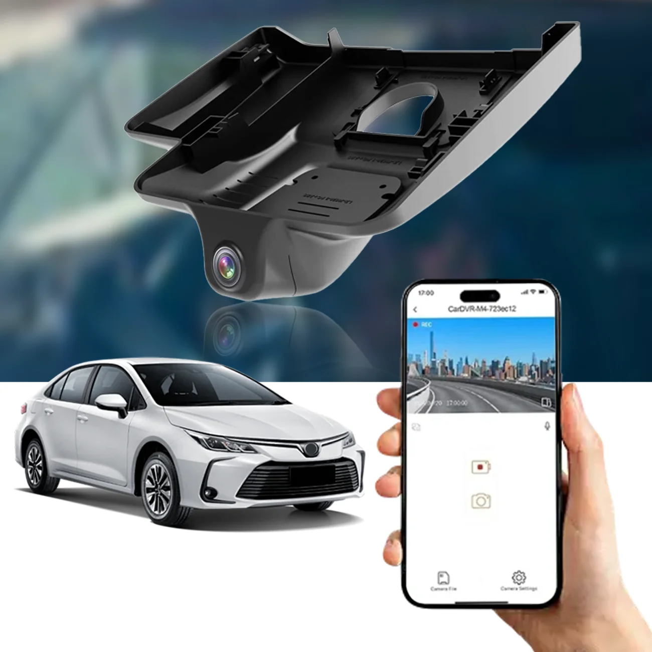 4k HD Dual Lens Wifi Connected Cycle Recoding Super Night Vision Dash Cam DVR Video Recorder for Toyota COROLLA