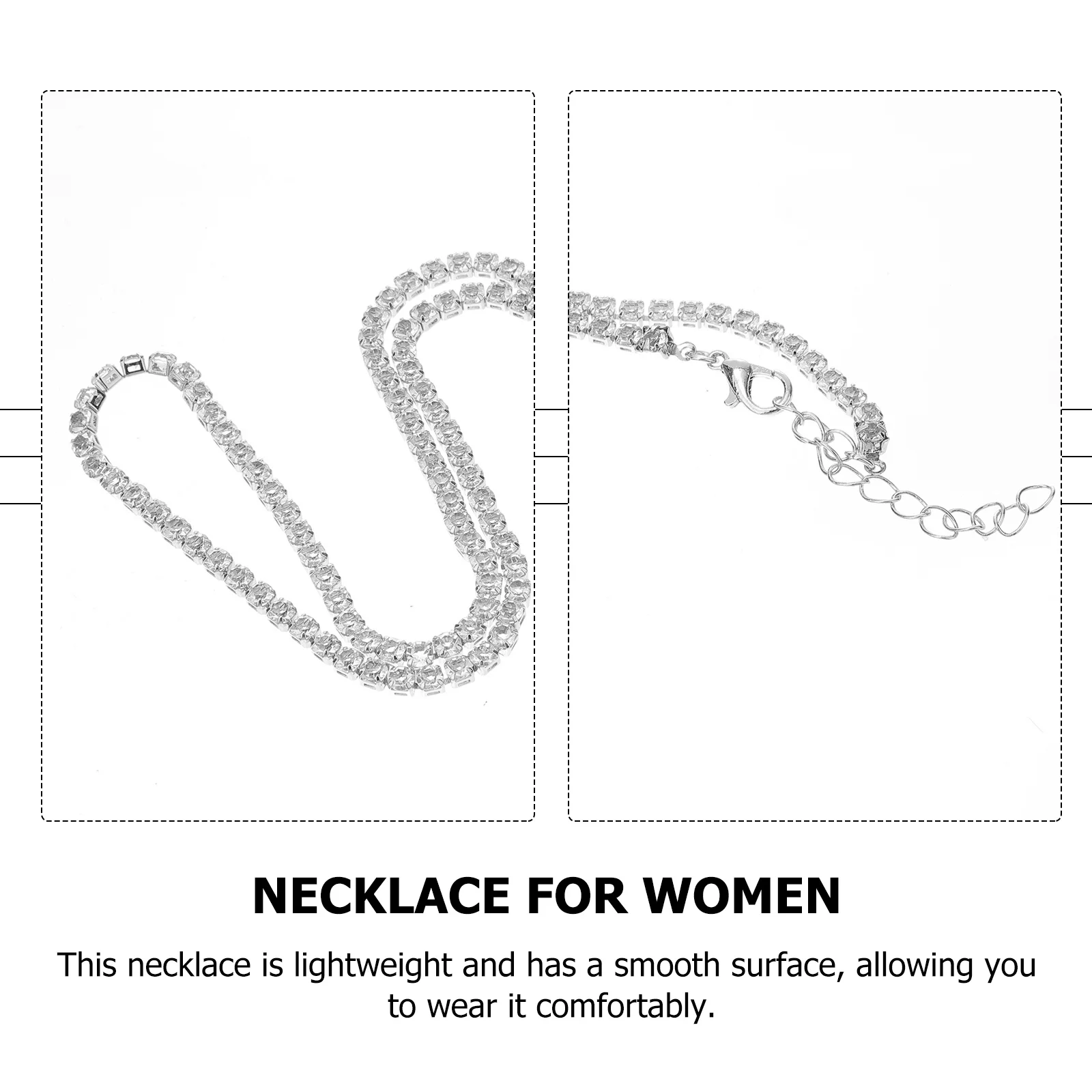 

Copper Rhinestone Necklace Shiny Clavicle Chain for Women Wedding Banquet Neck Decor Crystal Pendant Jewelry Copper Neck Chain