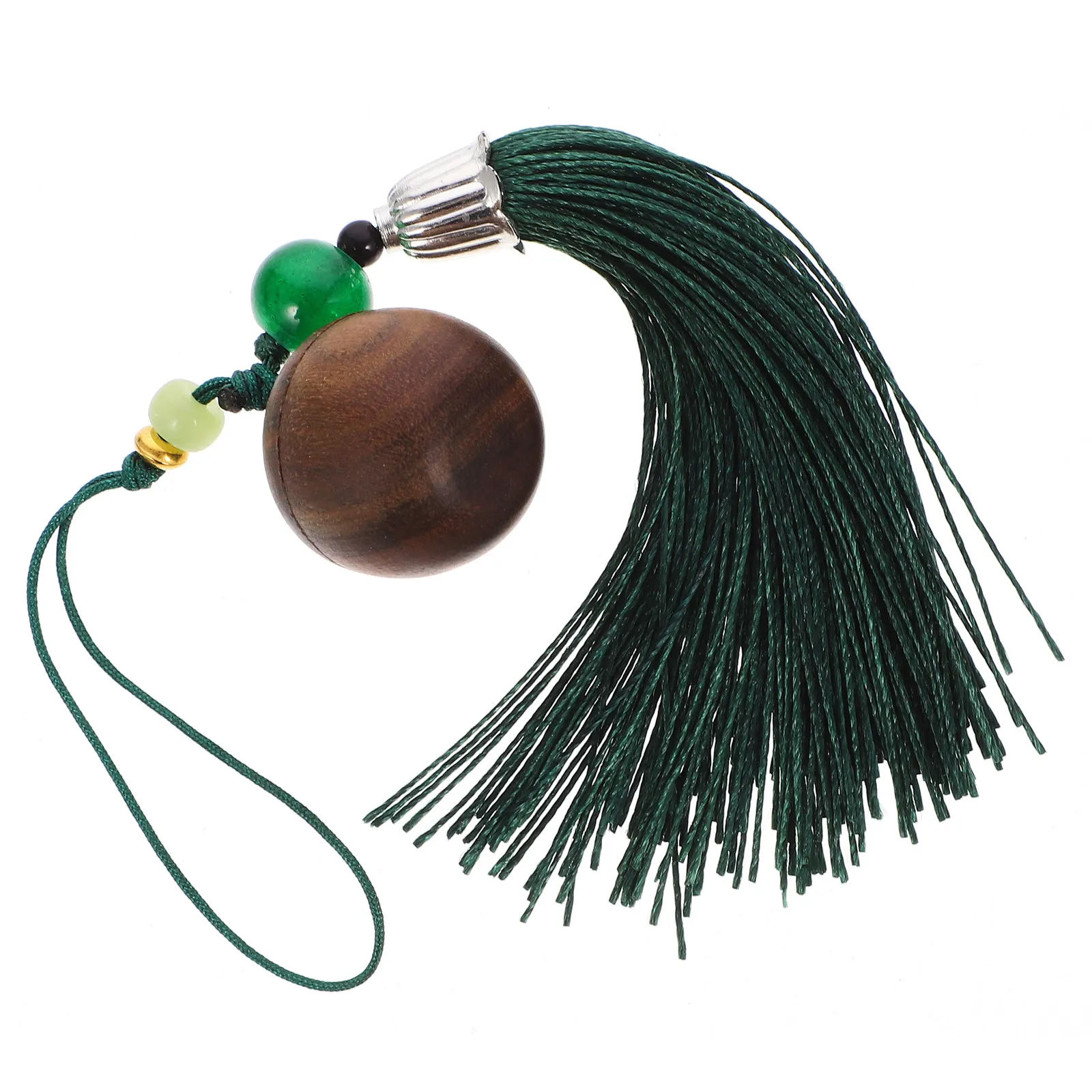 

Подвеска ручной работы в китайском стиле из сандалового дерева с кисточкой для телефона, сумки, брелока, USB-устройства, декоративный аромадиффузор для эфирных масел