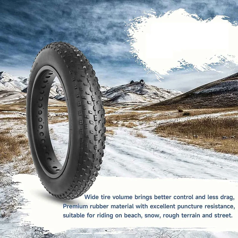 إطار دراجة 4X، إطارات دراجة قابلة للطي، إطارات دراجة كهربائية بديلة متوافقة مع دراجة الثلج الجبلية الواسعة، 20 × 4.0 بوصة