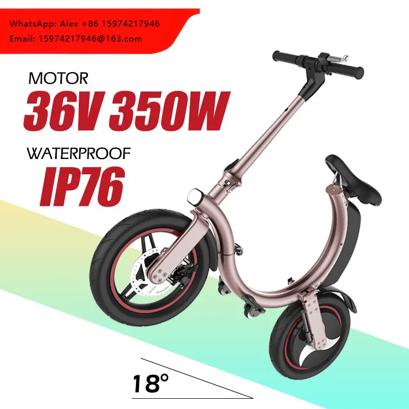 MK114 36v 350w IP76 Waterproof Wholesale 14 Inch Battery Cycle Mini Foldable E Bike Folding Electric Bike Price