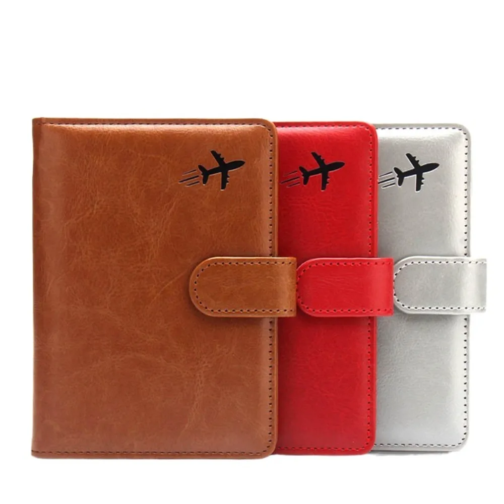 

PU Leather Anti-theft Passport Holder Multifunctional Airplane Check-in Business Storage Bag Ticket Holder Wallet Passport Clip