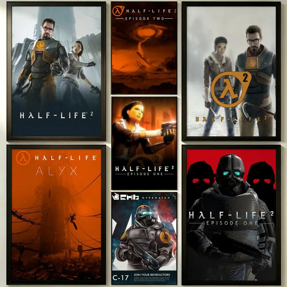 Half-Life Trendy Video Game Self-Adhesive Poster Waterproof Removable HD Print for Bedroom Living Room Wall Decor Poster