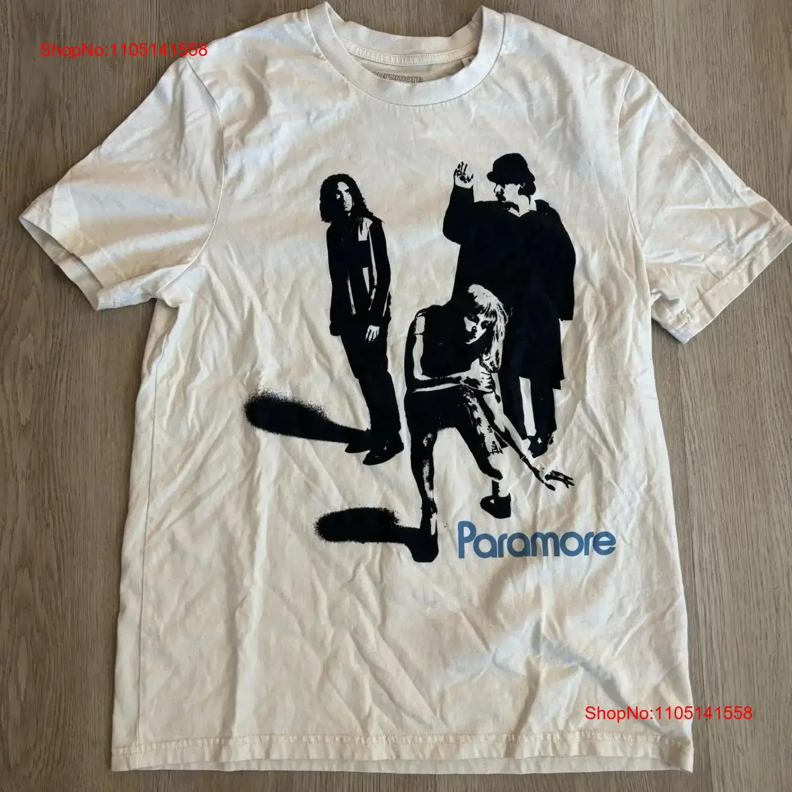 Paramore Europa 2024 Tour camiseta oficial adulto pequeño 2 caras con licencia natural vintage lavado ropa de diseñador moda casual