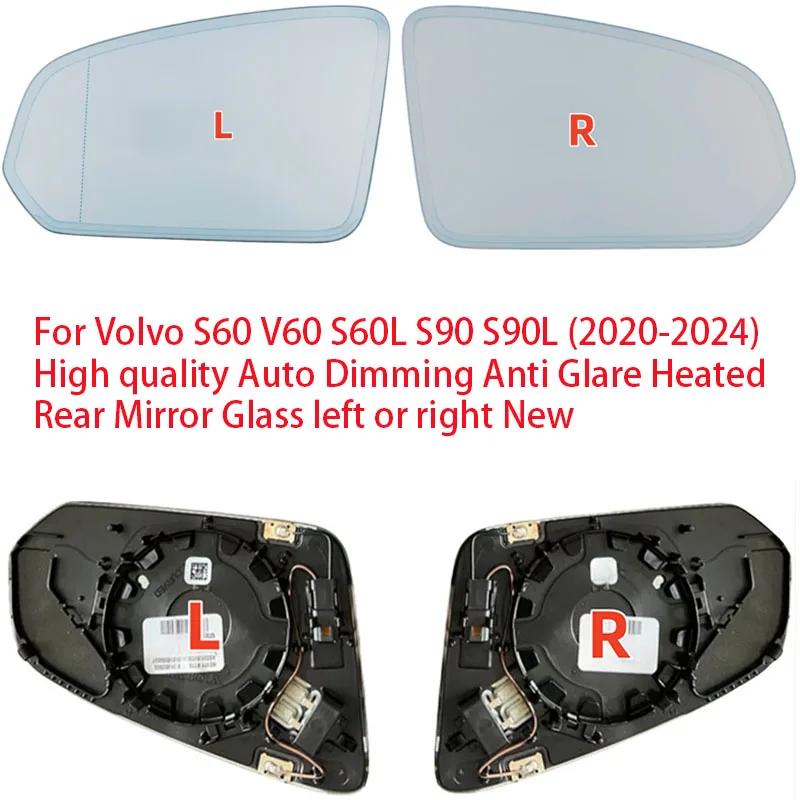 Für Volvo S60 V60 S60L S90 S90L 2020-2024 Hochwertiges Automatisch Abblendendes Blendschutz-Beheiztes Rückspiegelglas Links oder Rechts Neu