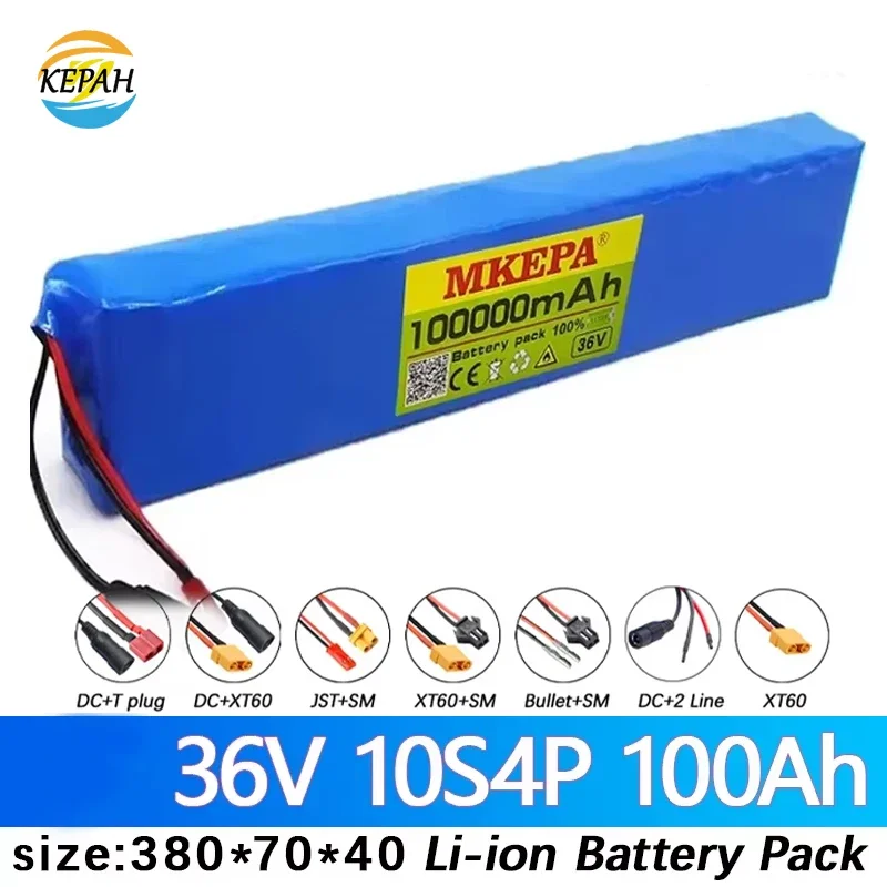 

36V 10S4P 100Ah 18650 Lithium-ion Battery, 42V 10000mAh Battery Pack, Original High-power Battery with built-in BMS Protection