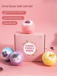 Bath Balls with Sea Salt Essential OilsAromatherapy Bath Balls for RelaxationStress ReliefRose - Lavender - Calendula - Freesia