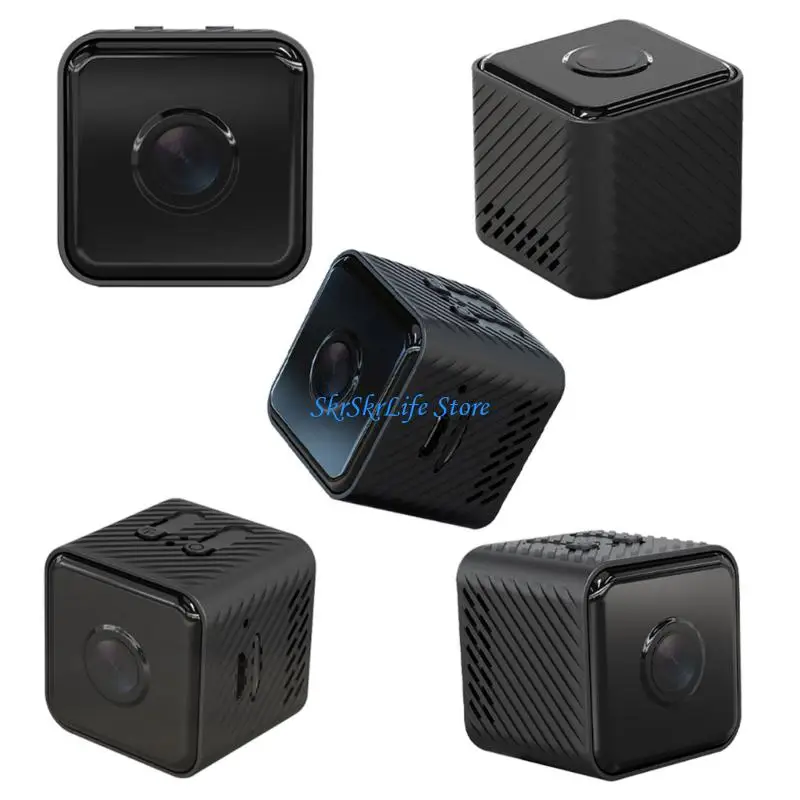 E65E Black Square Camera Unit with Stand for Indoor Desk Placement