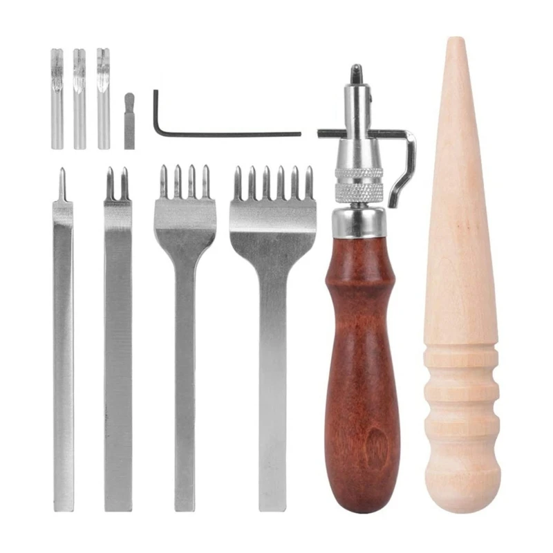 

Leather Craft Tool Set with Leather Groover, Prong Leather Edges Polisher