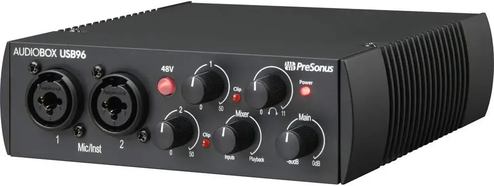 Presonus AudioBox 96 Audio Interface Full Studio Bundle with Studio One Artist Software Pack w/Mackie CR3 Pair Studio Monitors