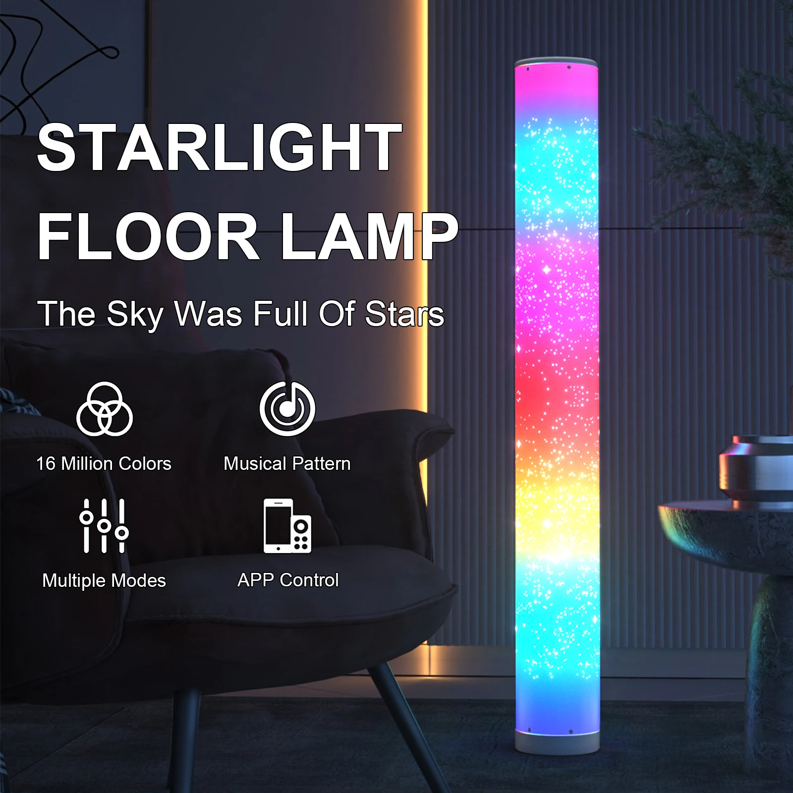 Micrófono de luz de ambiente de cielo estrellado, modo de música, aplicación móvil, Control remoto, dormitorio, habitación de niños, sala de canto, ambiente RGB