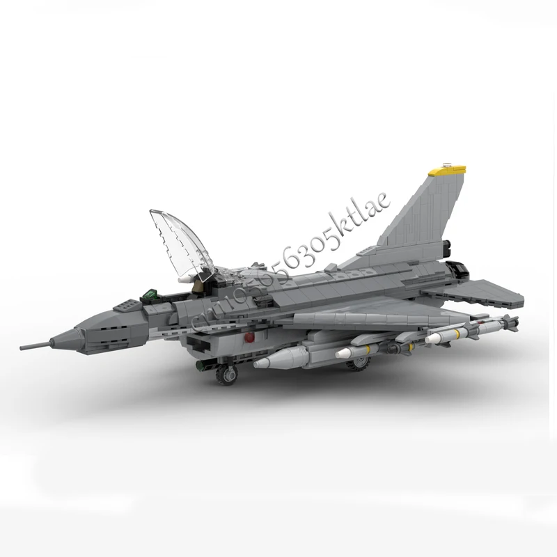 1255 peças moc combate a ar f16c modelo de lutador blocos de construção modulares tecnologia montagem crianças brinquedos populares presentes de natal