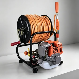 Portable Reel Integrated Agricultural Sprinkler, High Power  Engine, Portable Power Sprinkler, Horticultural Sprayer