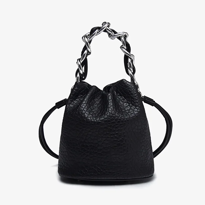 NicheDesign2023 New Women's Crossbody Bag High-End Feel Single Shoulder Bucket Bag Wanderlust Chain Divert Small Package