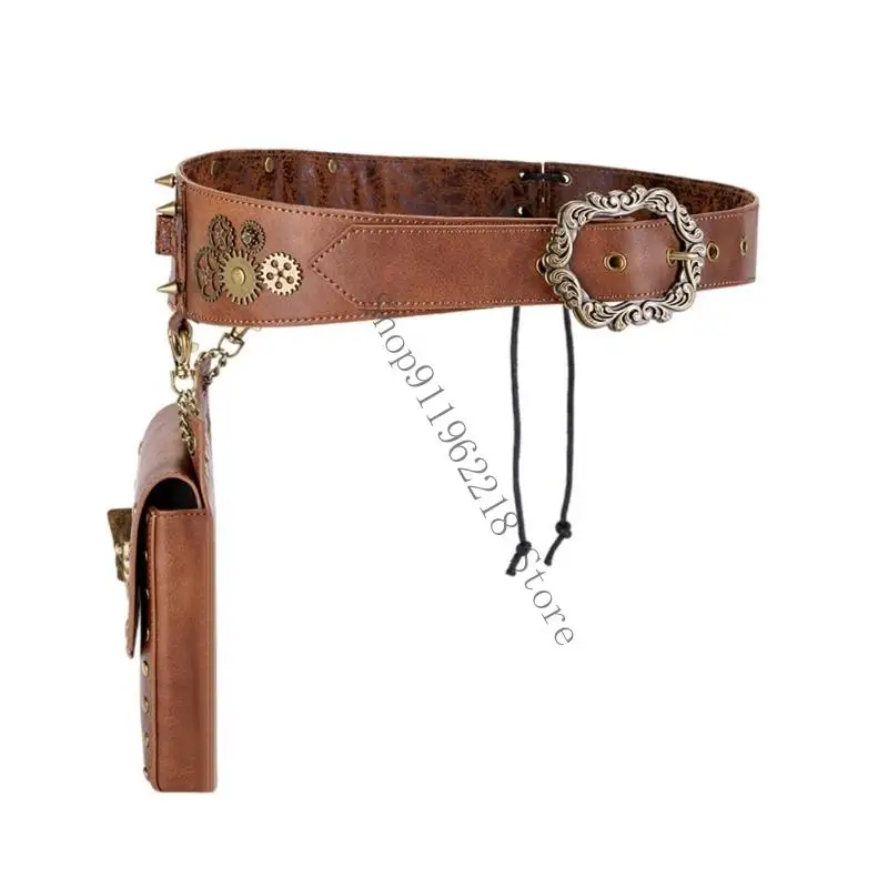 

Medieval Costume Accessory Cosplay Festival Belt Bag Leather Waist Pouches for Hiking Camping and Everyday Use 066F