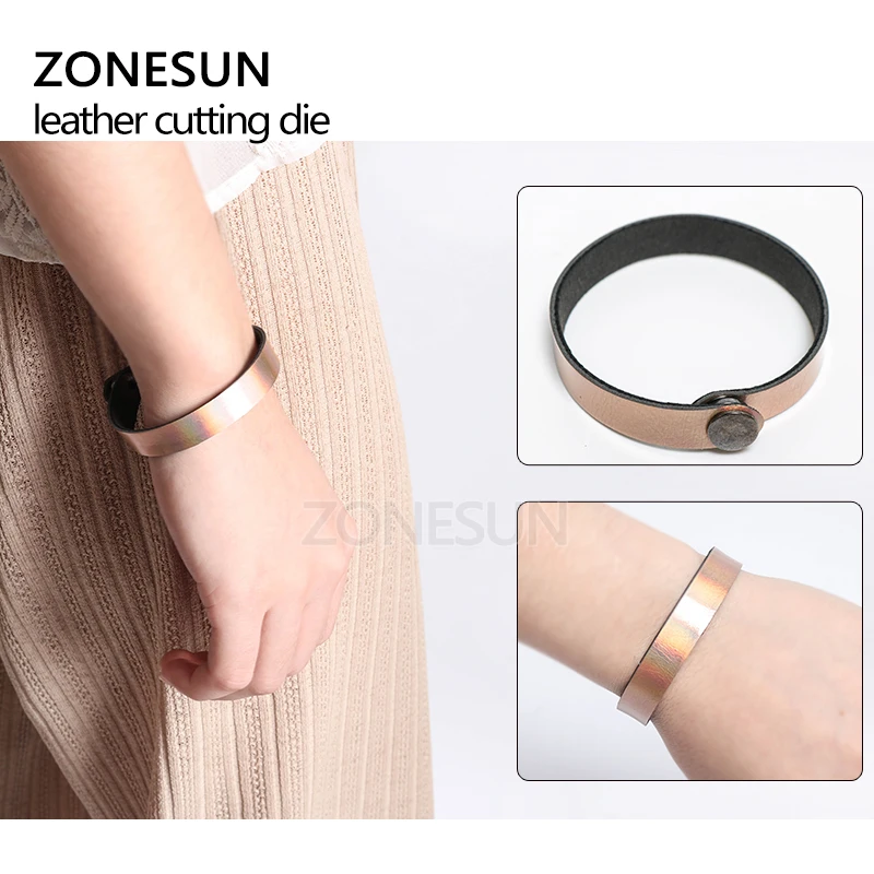 ZONESUN Bracelet Leather Japan Steel Blade DIY leather craft die cutting knife mould wooden die hand punch tool