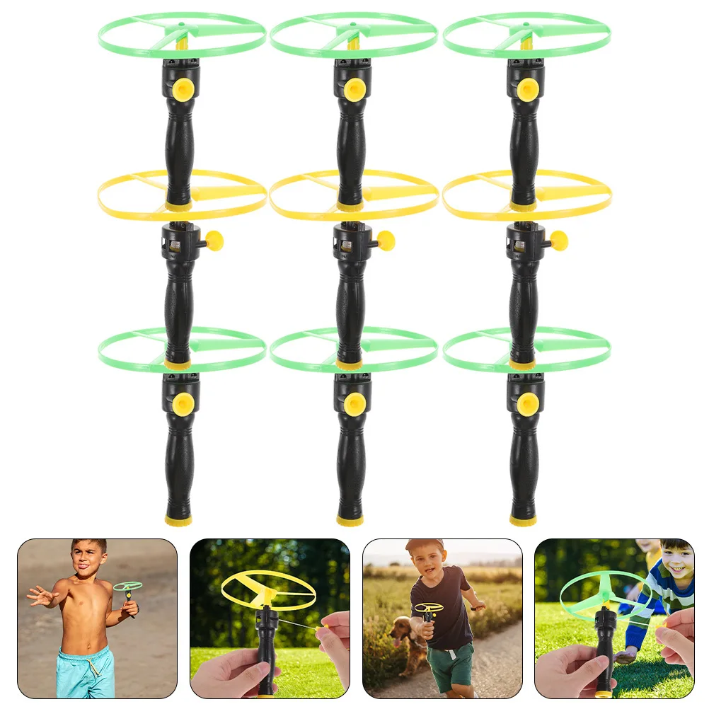

10Sets Flying Disc Pull String Saucer Kids Party Favors Indoor Outdoor Parent Child Relationship Smooth Edges Safe