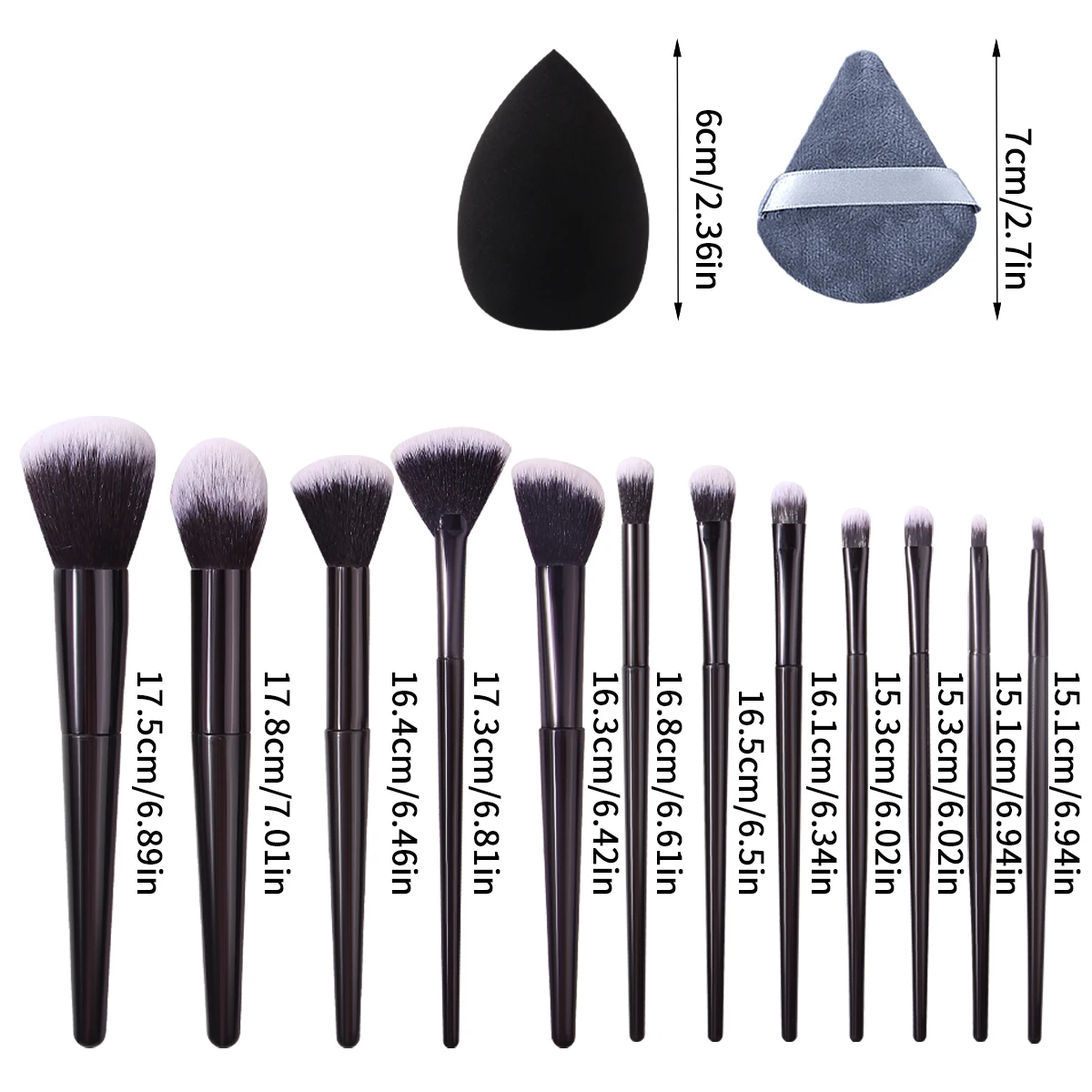 Juego de brochas de maquillaje multifuncionales súper prácticas, 16 Uds., sin polvo, huevo de belleza adhesivo/bujín de polvo triangular, herramientas de maquillaje