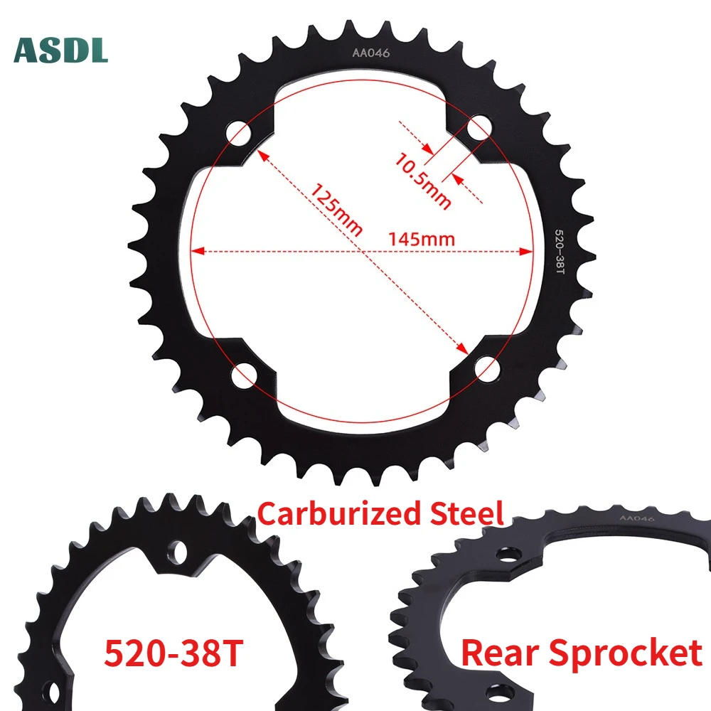 

Задняя звездочка мотоцикла 520 38T для Yamaha YFM250 YFM350 YFZ350 YFZ450 YFM700 YFZ45 YFM70RS YFM 250 350 700 YFZ 450