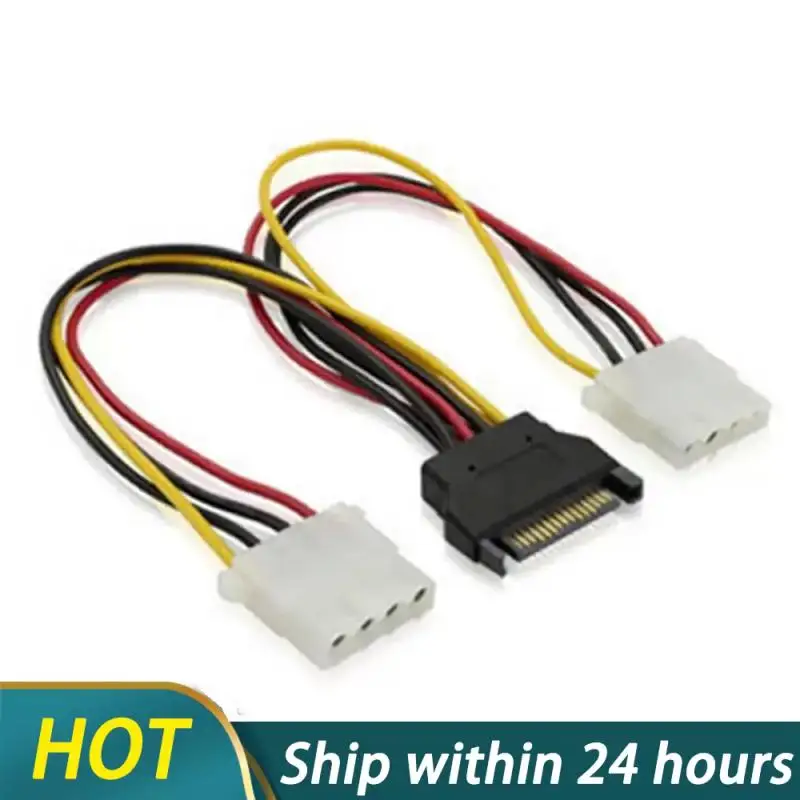 Pin Molex IDE to 2 Serial ATA Hard Driver Power Cable SATA Y Splitter Dual Hard-Drive-Disk Extension Cord Adapter Connector